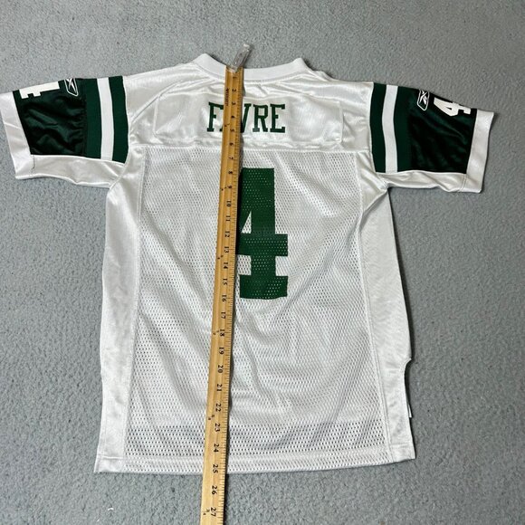 Reebok NFL New York Jets Jersey M (10-12) White Brett Favre #4 Onfield - Picture 4 of 13